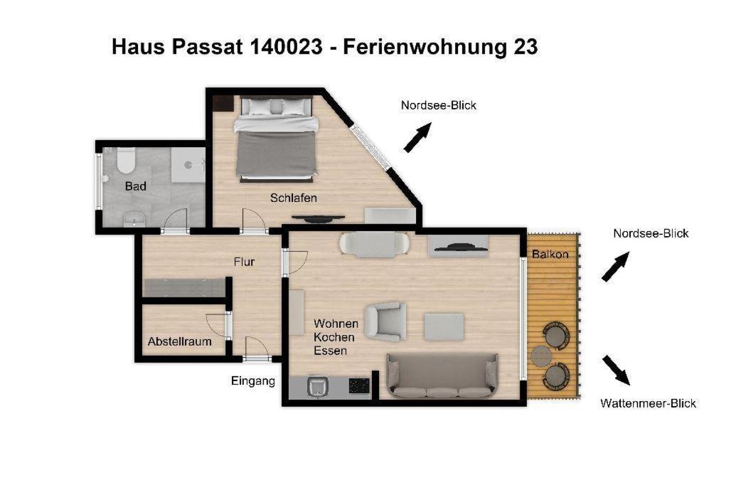 Haus Passat Ferienwohnung 23 Wangerooge Bagian luar foto